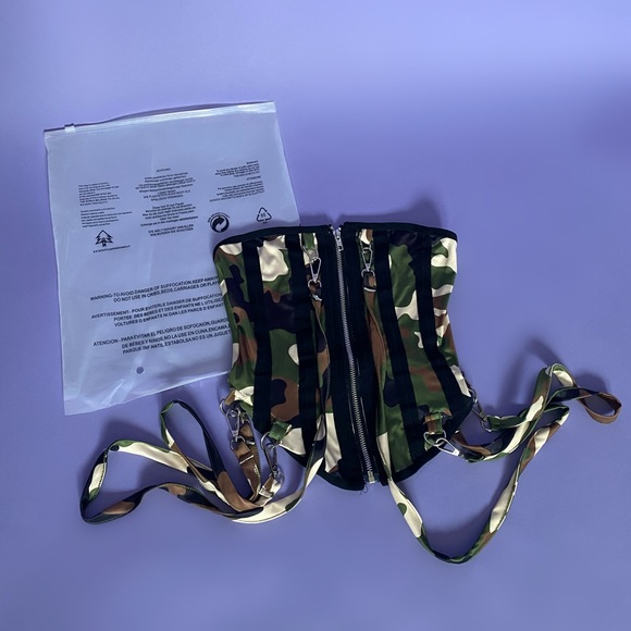 Camouflage Strappy Corset Waist Cincher Belt - Picture 3 of 3